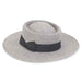 Adora® Wool Hat - Wool Felt Bolero Hat with Wide Ribbon Side Bow Bolero Hat Adora Hats ad1017c Light Grey Medium (57 cm) 