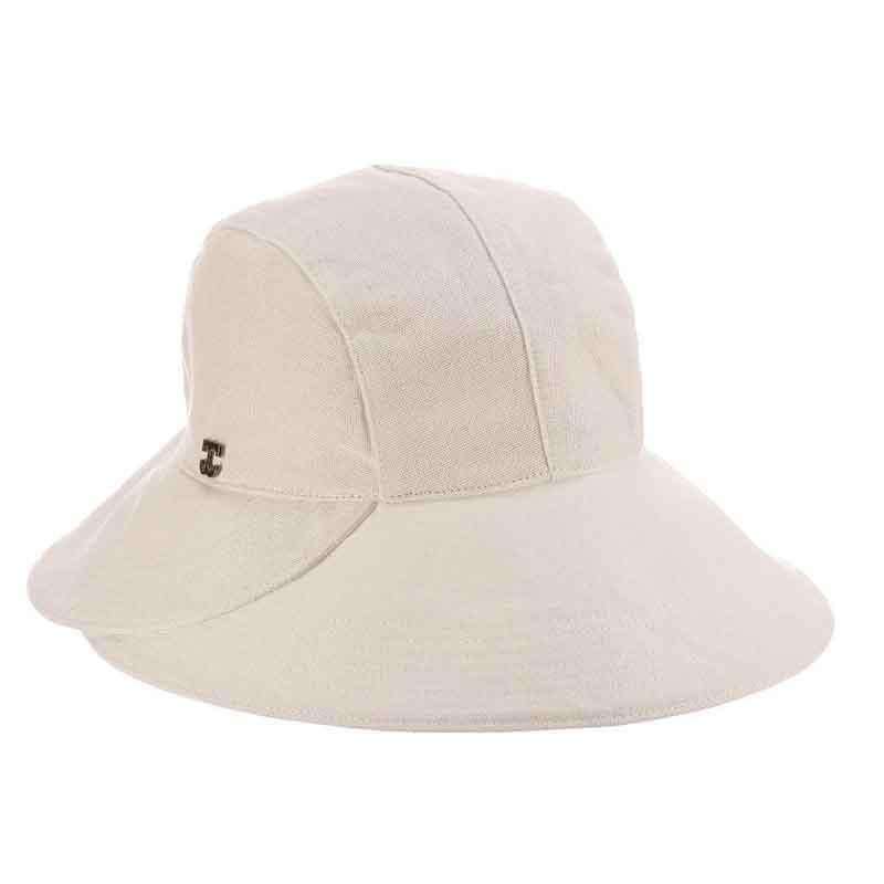 Chicopee Rough Cotton Split Brim Cloche Hat - Callanan Hats Cloche Callanan Hats cr316wh White M/L (58.5 cm) 