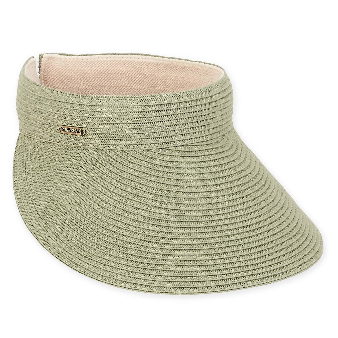 Comfort Clip On Straw Sun Visor in Solid Colors - Sun 'N' Sand Hats Visor Cap Sun N Sand Hats HH2425D Olive  