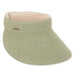 Comfort Clip On Straw Sun Visor in Solid Colors - Sun 'N' Sand Hats Visor Cap Sun N Sand Hats HH2425D Olive  