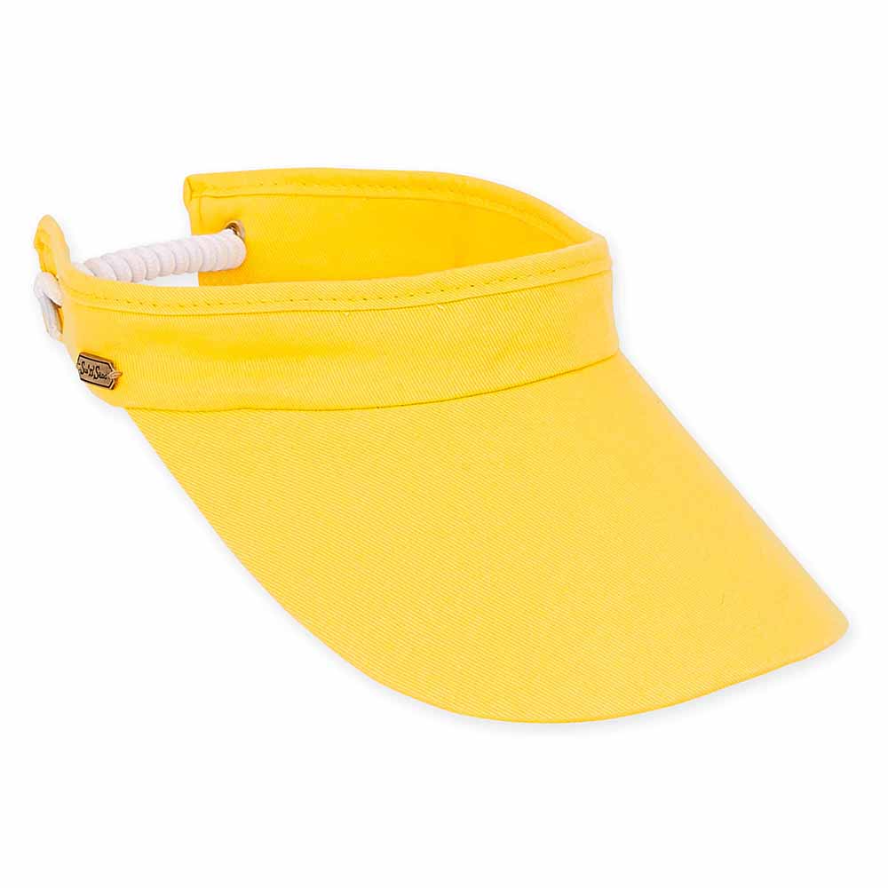 Pace Cotton Sun Visor with Coil Closure - Sun 'N' Sand Visor Hats Visor Cap Sun N Sand Hats hh1840I Yellow  
