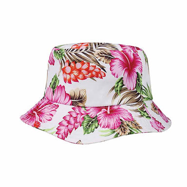 Floral Print Cotton Bucket Hat  - Mega Cap Bucket Hat MegaCI    