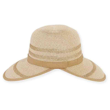 Ponza Sun Savor with Metallic Ribbon Trim - Sun 'N' Sand Hats Facesaver Hat Sun N Sand Hats    