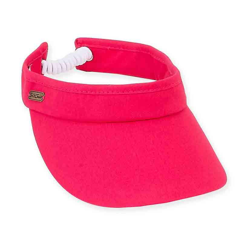 Pace Cotton Sun Visor with Coil Closure - Sun 'N' Sand Visor Hats Visor Cap Sun N Sand Hats hh1840F Hot Pink  