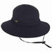 Charlie Ribbon Bucket Hat with Chin Cord - Sun 'N' Sand Hats Wide Brim Hat Sun N Sand Hats hh1972A bk Black Medium (57 cm) 