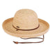 Emily Raffia Up Turned Brim Hat with Chin Strap - Sun 'N' Sand Hats Kettle Brim Hat Sun N Sand Hats hh2063D Natural Medium (57 cm) 