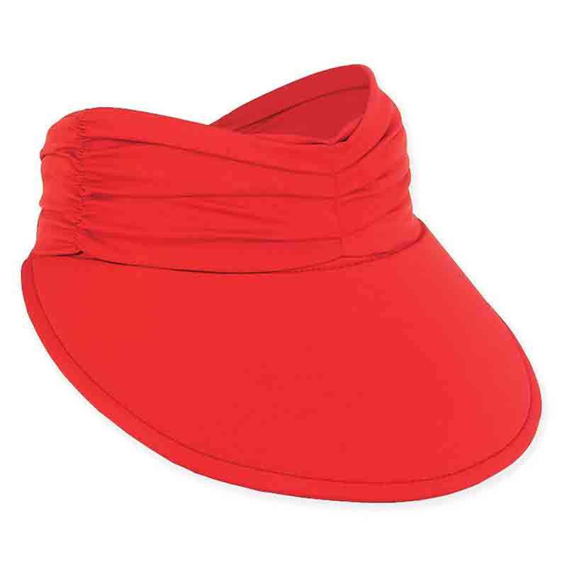 Gabriella Lycra Floating Sun Visor - Sun 'N' Sand Hats Visor Cap Sun N Sand Hats hh2093rd Red M - XL (57-61 cm) 