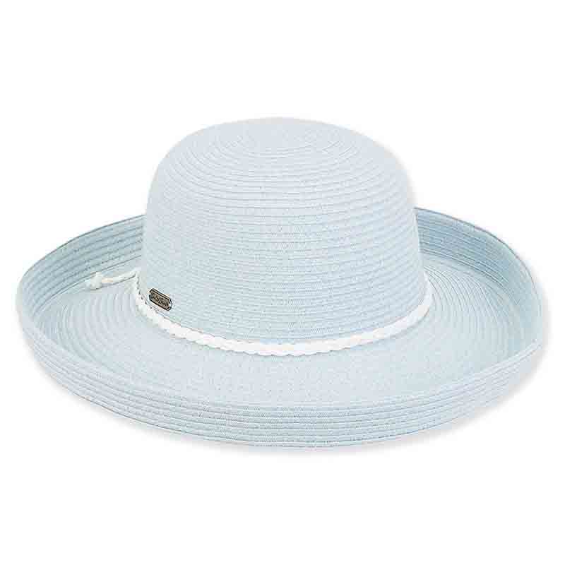 Lia Packable Up Turned Brim Sun Hat - Sun 'N' Sand Hats Kettle Brim Hat Sun N Sand Hats hh2177D Blue Medium (57 cm) 
