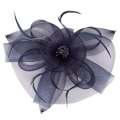 Round Mesh with Feather Fascinator Fascinator Something Special LA    