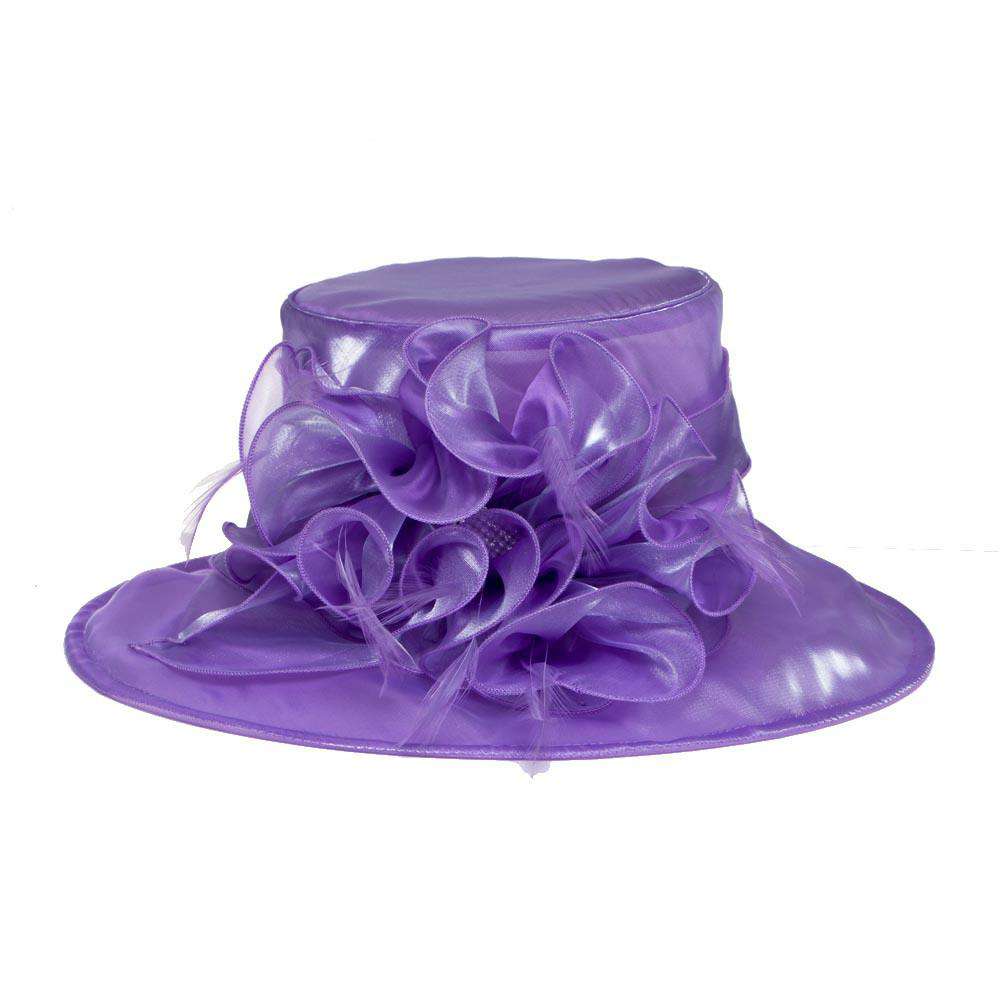 Lily Flower Crushable Organza Hat Dress Hat Something Special LA HTO1262LL Lilac
