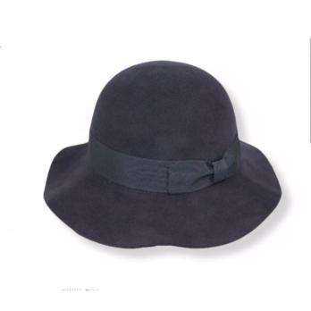 Floppy Wool Felt Cloche Hat by JSA -Black Cloche Jeanne Simmons js7325nv Dark Navy