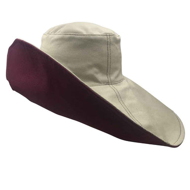 Kalisa Eclipse Reversible Organic Cotton Resort Sun Hat - Flipside Hats Wide Brim Hat Flipside Hats FS027-018 Marionberry /  Stone M/L (58 cm) 