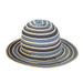 Petite Multi Tone Ribbon Hat with Chin Strap - Sunny Dayz™ Bucket Hat Sun N Sand Hats HKYOS174A Blue Small (54 cm) 