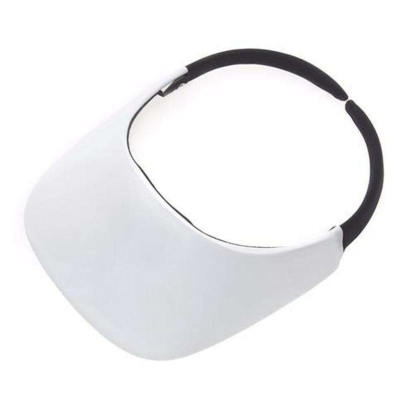 No Headache® Original Square Brim Clip On Sun Visor in Solid Colors Visor Cap No Headache NFC-WHT White  