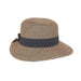 Petite Asymmetrical Brim Sun Hat - Sunny Dayz™ Wide Brim Hat Sun N Sand Hats HK214B Black Tweed Small (54 cm) 
