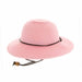 Petite Size Sun Hat with Chin Cord - Boardwalk Style Wide Brim Sun Hat Boardwalk Style Hats da2950pk Pink Small (55 cm) 