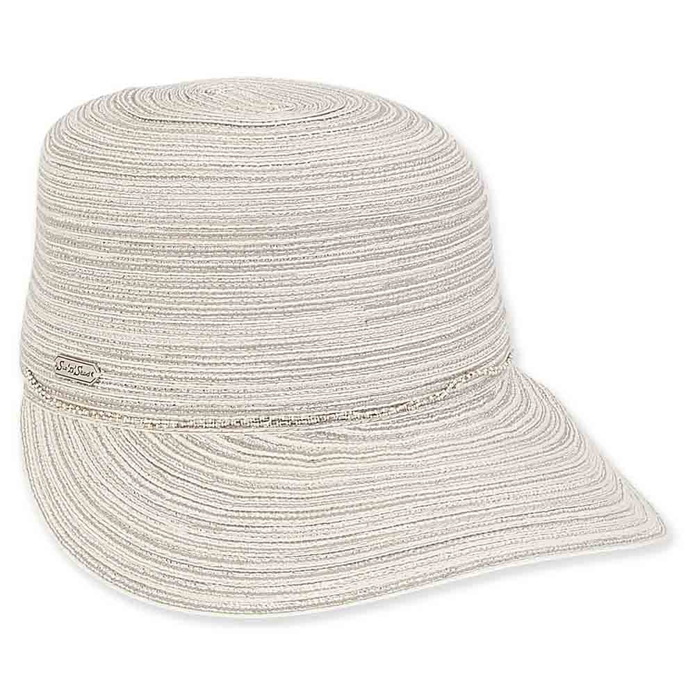 Poly-Cotton Fashion Cap with Metallic Lurex - Sun 'N' Sand Hats Cap Sun N Sand Hats HH2187B Light Brown S/M (56-57 cm) 