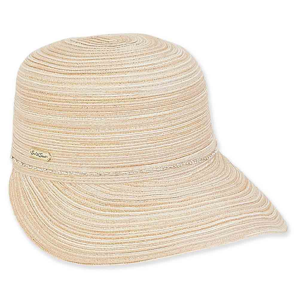 Poly-Cotton Fashion Cap with Metallic Lurex - Sun 'N' Sand Hats Cap Sun N Sand Hats HH2187A Natural S/M (56-57 cm) 