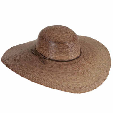 Elegant Palm Leaf Wide Brim Ranch Hat with Chin Strap - Tula Hats Wide Brim Sun Hat Tula Hats TU1-1130 Burnt Palm Medium (56 - 57 cm) 