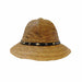 Junior Palm Leaf Safari Pith Helmet - Texas Gold Hats Safari Hat Texas Gold Hats jr7315-3 Black Pinned Band S/M (55-57 cm) 
