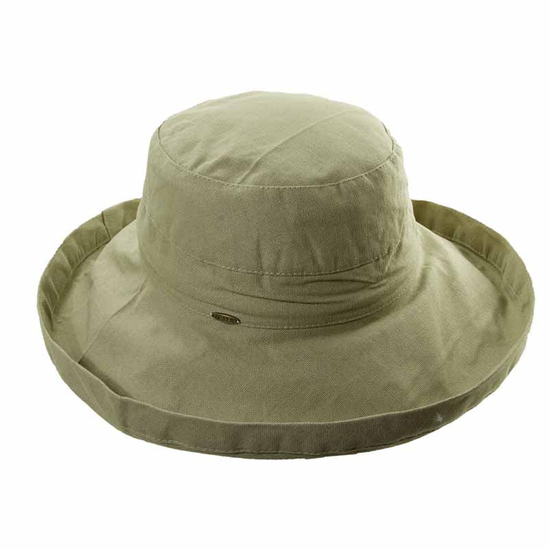 Cotton Up Turned Brim Golf Hat - Scala Hats for Women Kettle Brim Hat Scala Hats LC484-CHINO Chino M/L (57 - 58 cm) 