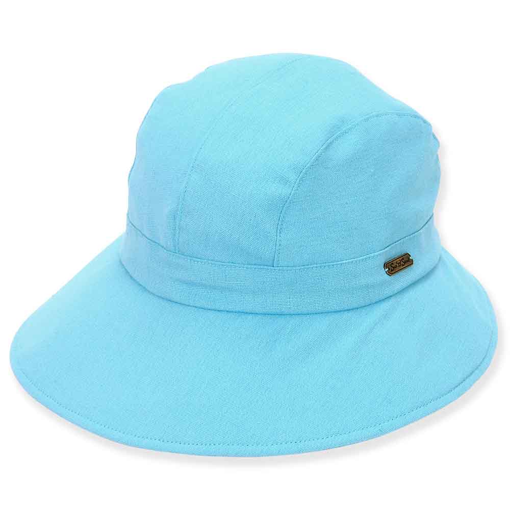 Cotton Souwestern Summer Hat - Sun 'N' Sand Hats Facesaver Hat Sun N Sand Hats hh1391E bl Light Blue S/M (55-57 cm) 