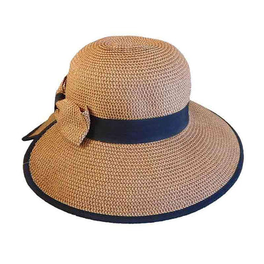 Big Brim Hat with V-Cut Back - Boardwalk Style Wide Brim Hat Boardwalk Style Hats da396bn Brown tweed Medium (57 cm) 