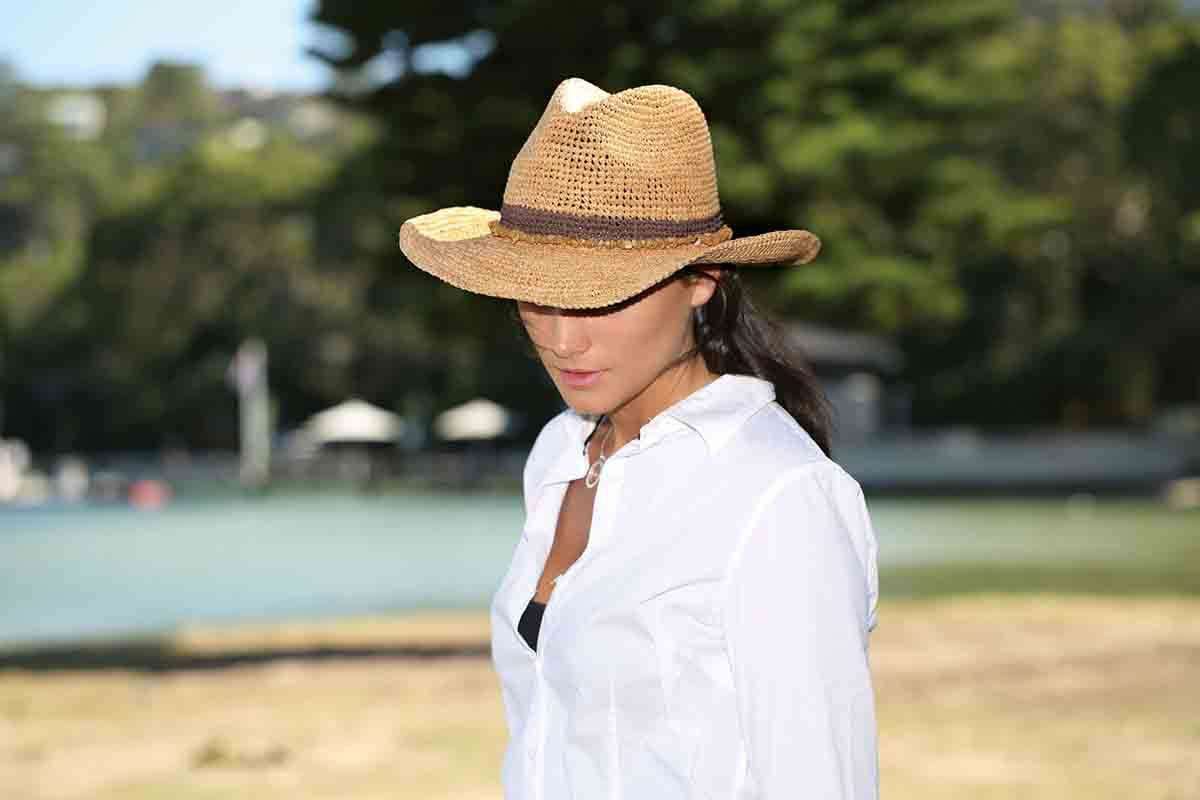 Tahiti Cowboy Raffia Hat - Wallaroo Hats Cowboy Hat Wallaroo Hats    