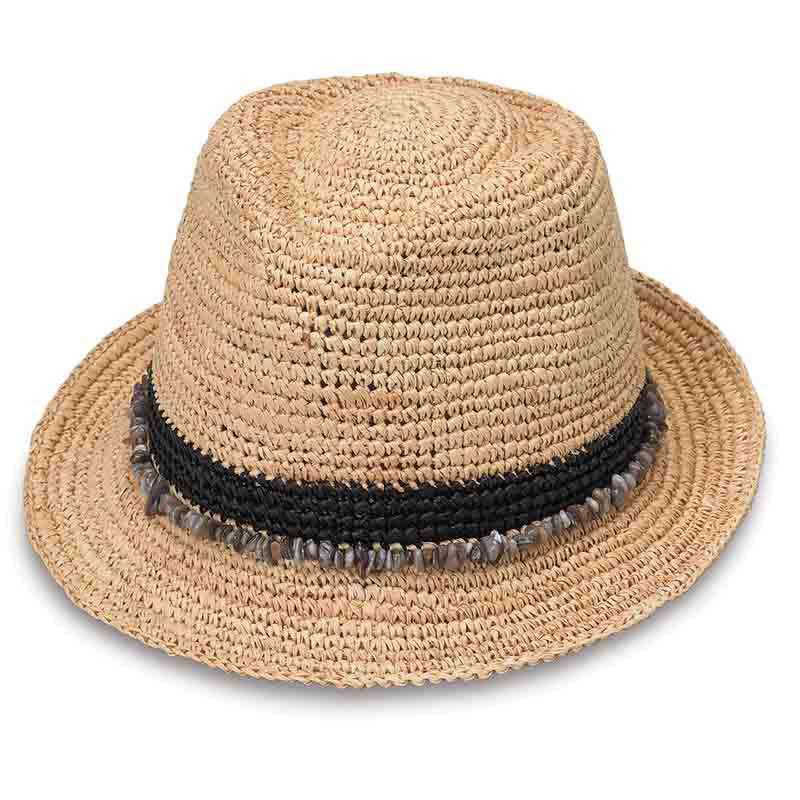 Tahiti Fedora Raffia Hat - Wallaroo Hats Fedora Hat Wallaroo Hats WSTAHbk Black M/L (58 cm) 