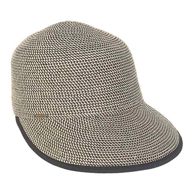 Classic Tweed Straw Brim Cap Hat - Sun 'N' Sand Hats Facesaver Hat Sun N Sand Hats HH2174C Black Tweed S/M (56-57 cm) 
