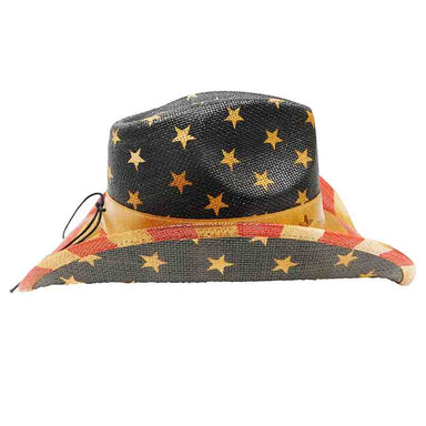 Vintage USA Patriotic Cowboy Hat with Star Studded Band - Milani Cowboy Hat Milani Hats    