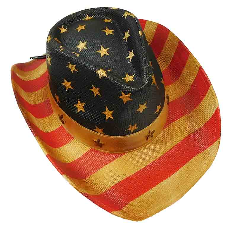Vintage USA Patriotic Cowboy Hat with Star Studded Band - Milani Cowboy Hat Milani Hats    