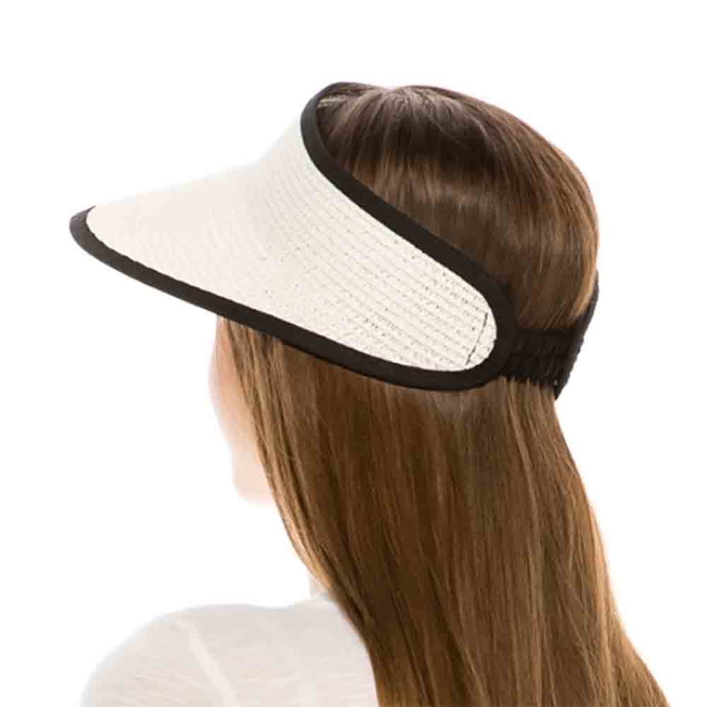 Elasticized, stretch closure sun visors provide a super comfortable all day wear.  
