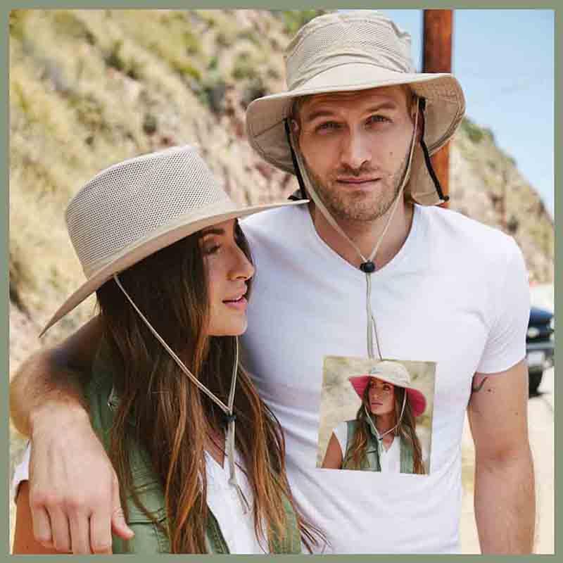 The bucket hats. Traditionally cotton, twill small brim hat. Boonie hats have wider, dimensional brims for better sun protection. Performance fabric bucket hats with chin cord, pockets, insect repellent, neck covers.