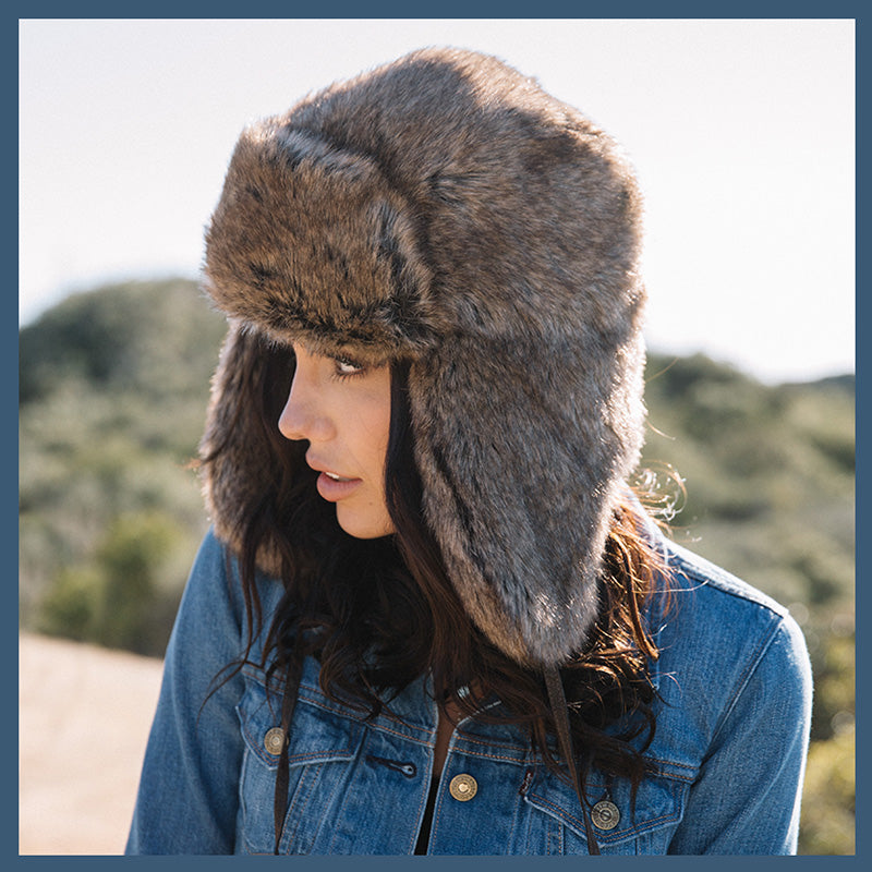 Cold weather headwear for men and women. Trapper hats, fur, wool, alpaca, fleece hats