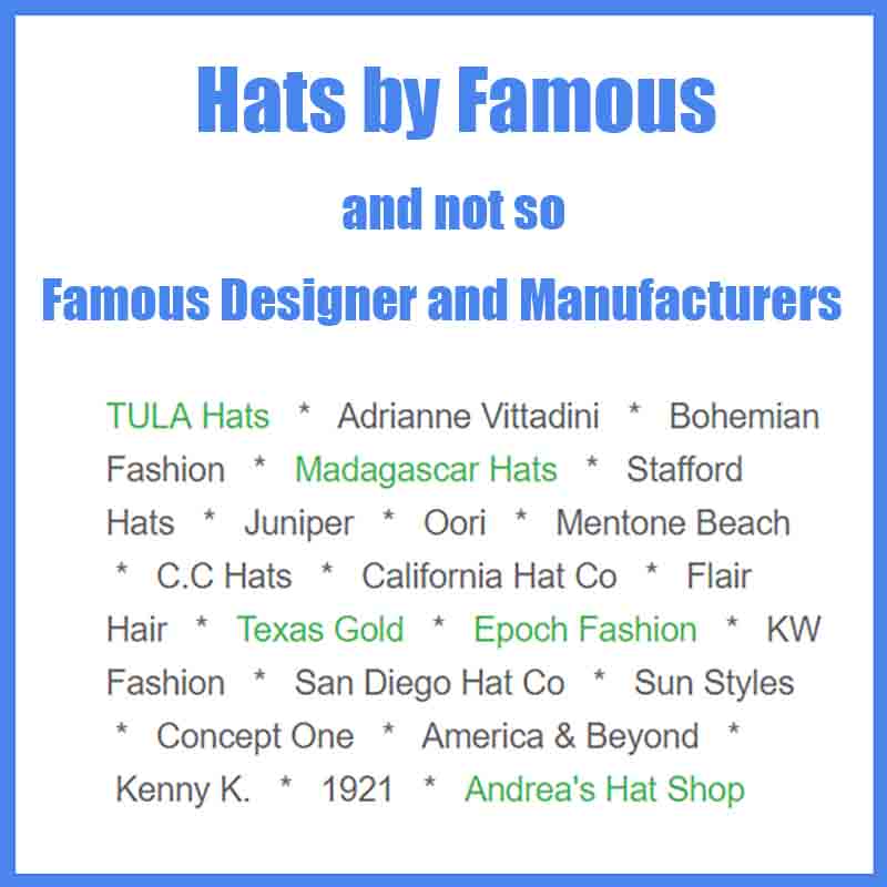 Famous hat brands. great hats. california hat companies
