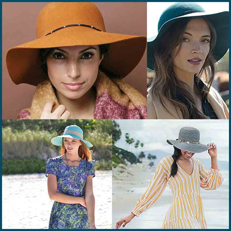 women's wide brim sun hat for uv protection and wide brim felt hats for summer and winter