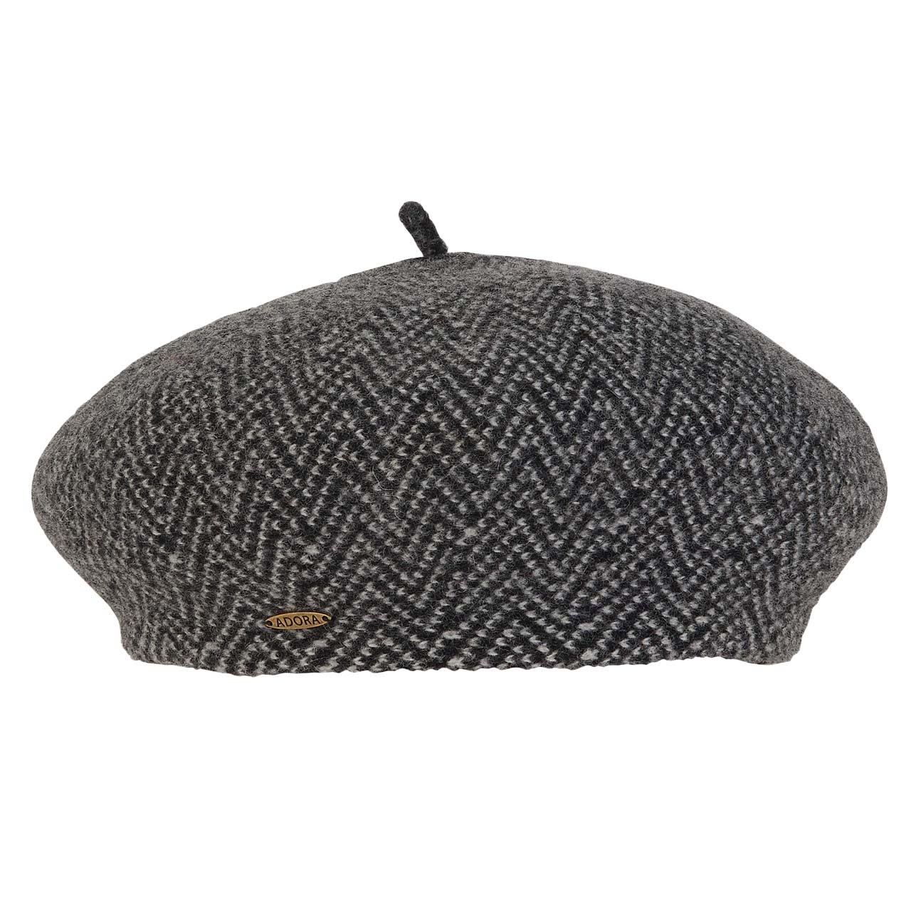 Adora® Wool Hat - Soft Wool Two Tone French Beret Beanie Adora Hats AD1626A Black  