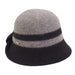 Adora® Wool Hat - Two Tone Soft Wool Cloche with Bow Cloche Adora Hats AD1327A Grey Medium (57 cm) 