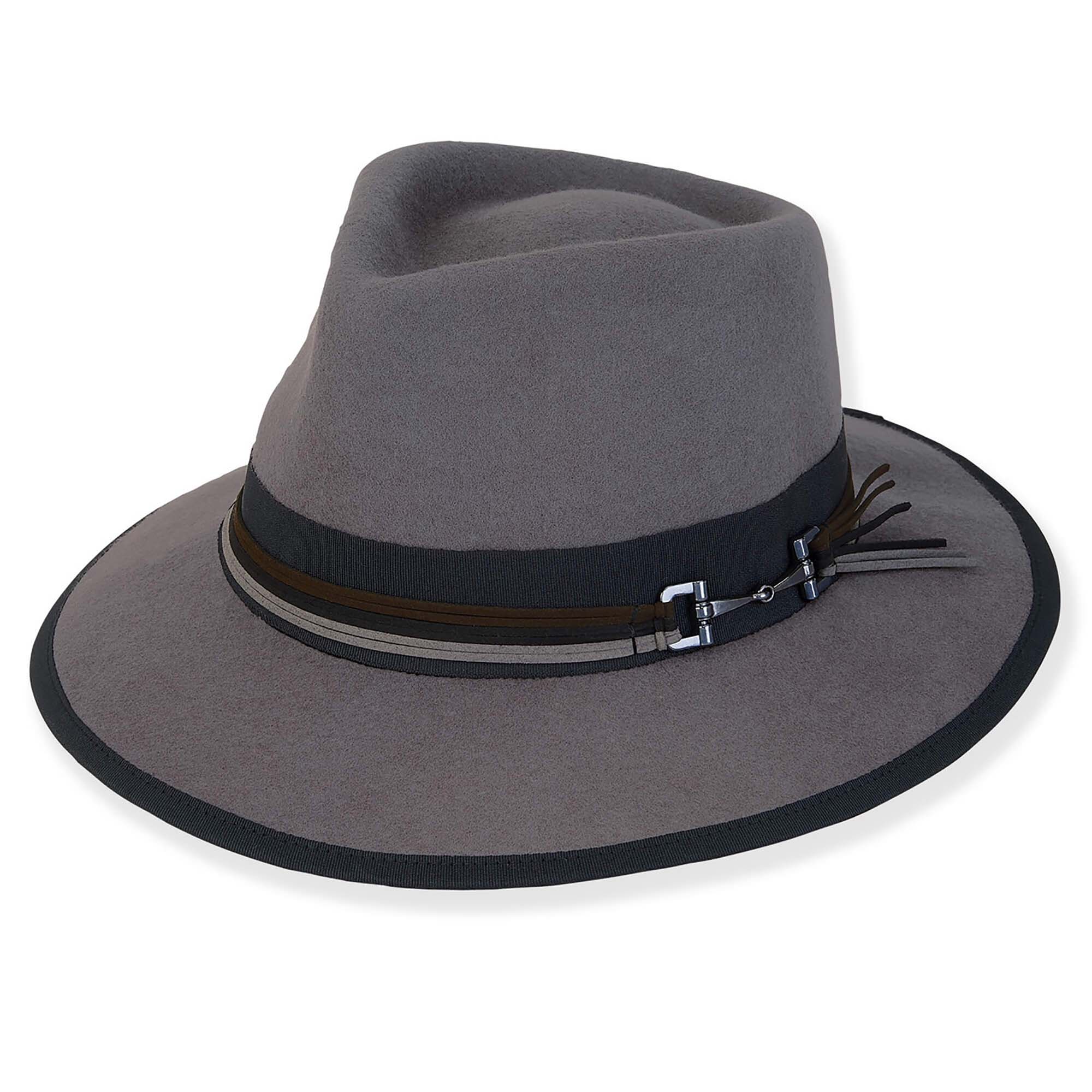 Adora® Wool Hat - Wool Felt Fedora Grosgrain Ribbon Trim 
