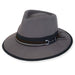 Adora® Wool Hat - Wool Felt Fedora Grosgrain Ribbon Trim Fedora Hat Adora Hats AD1604A Grey OS 