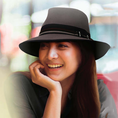 Adora® Wool Hat - Wool Felt Fedora Grosgrain Ribbon Trim Fedora Hat Adora Hats    