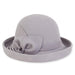 Adora® Wool Hat - Wool Felt Up Brim Hat with Floral Trim Cloche Adora Hats AD1418B Grey OS 