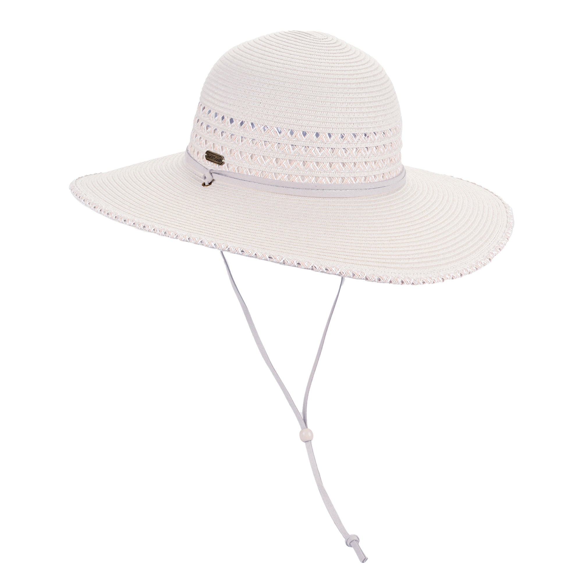 Airy Beach Hat with Chin Strap - Sun 'N' Sand Hats Wide Brim Sun Hat Sun N Sand Hats HH3433A Ivory M/L (58 cm)