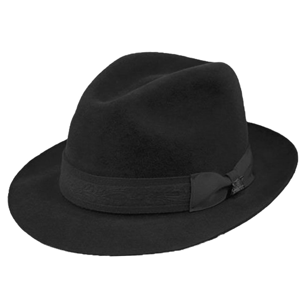 Biltmore Wool Felt Fedora Hat with Feather Trim and Embossed Leather Belt Band Biltmore Pride Fur Felt Fedora Hat | DAPPERFAM main image 4