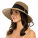 Asymmetrical Big Brim Summer Hat - Boardwalk Style Wide Brim Hat Boardwalk Style Hats    