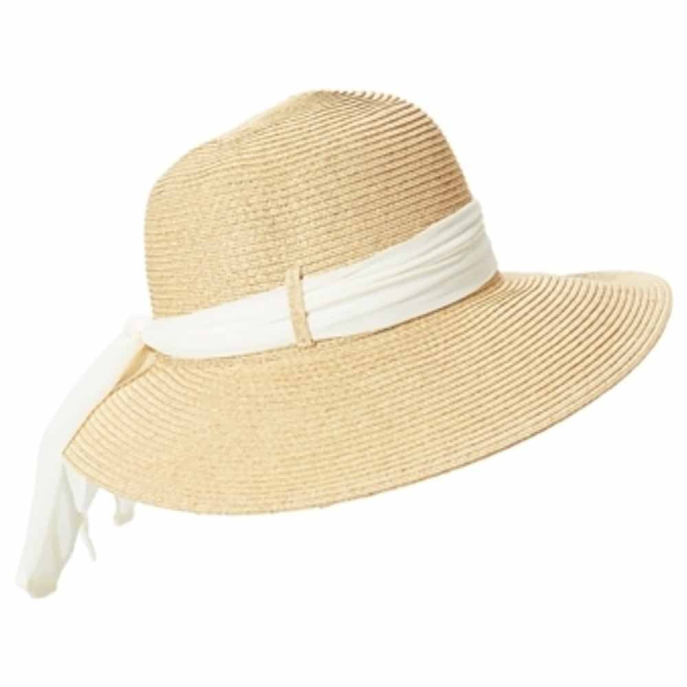 Asymmetrical Big Brim Summer Hat - Boardwalk Style Wide Brim Hat Boardwalk Style Hats DA221-1 NT Natural tweed Medium (57 cm) 