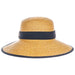Backless Straw Hat with Chiffon Bow - Scala Hats Facesaver Hat Scala Hats    