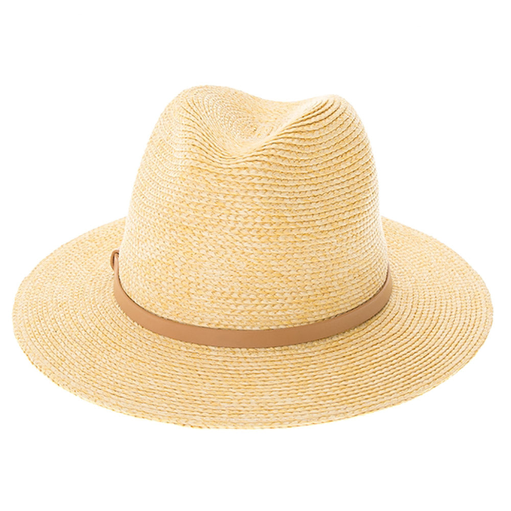 NEW FEDORA STRAW WOVEN BELTED MINIMALIST HAT Madero Straw Fedora | Premium Straw Hat | Hemlock Hat Co main image 3