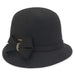Black Wool Felt Cloche with Bow and Beads - Adora® Hats Cloche Adora Hats AD1105 A Black One size